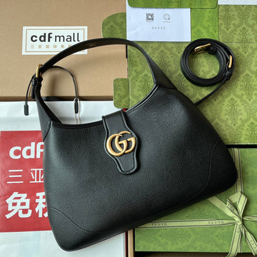 GG HORSEBIT SHOULDER BAG 39 IN BLACK CALFSKIN GOLD HARDWARE Luxe Carry