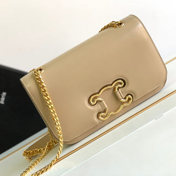 TRIOMPHE FRAME 23 BEIGE CREAM CALFSKIN Luxe Carry Bags