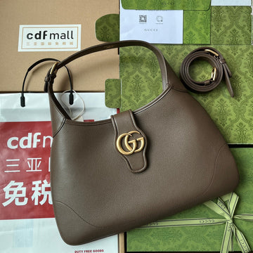 MEDIUM SHOULDER BAG 39 IN COFFEE CALFSKIN GOLD HARDWARE Luxe Carry