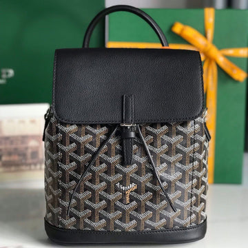 ALPIN MINI BACKPACK 21 IN BLACK LAMBSKIN AND GOYARDINE CANVAS Luxe Carry