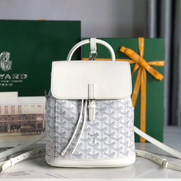 ALPIN MINI BACKPACK 21 IN WHITE LAMBSKIN AND GOYARDINE CANVAS Luxe Carry