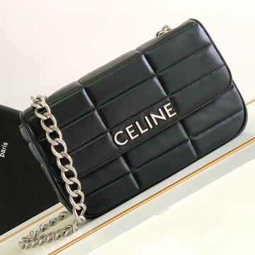 MONOCHROME 24 QUILTED BLACK LAMBSKIN CHAIN SHOUDER BAG Luxe Carry