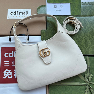 MEDIUM SHOULDER BAG 39 IN WHITE CALFSKIN GOLD HARDWARE Luxe Carry