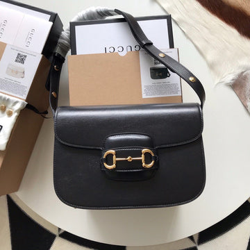 GG HORSEBIT 1955 MINI BAG 25 IN BLACK CALFSKIN Luxe Carry Bags