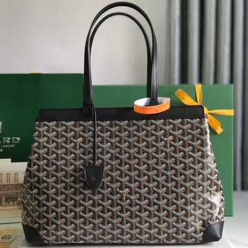 BELLECHASSE BIAUDE PM BAG 36 IN BLACK GOYARDINE CANVAS AND CALFSKIN TRIM by Luxe Carry
