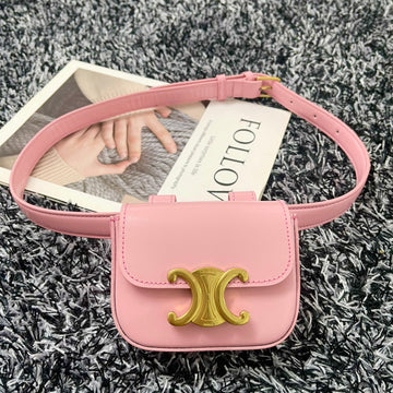 MINI TRIPHOME 11 WAIST BAG PINK PASTEL CALFSKIN by Luxe Carry
