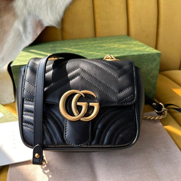 GG MARMONT MINI 18 HANDBAG IN BLACK CALFSKIN by Luxe Carry