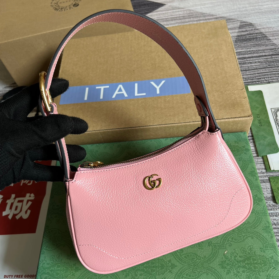 APHRODITE MINI 21 SHOULDER BAG IN LIGHT PINK CALFSKIN Luxe Carry Bags
