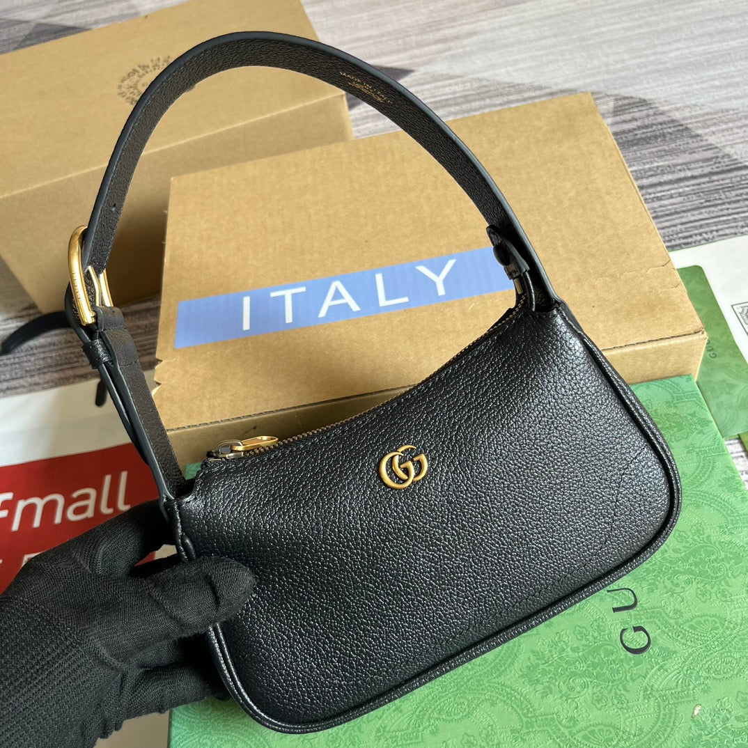APHRODITE MINI 21 SHOULDER BAG IN BLACK CALFSKIN Luxe Carry Bags