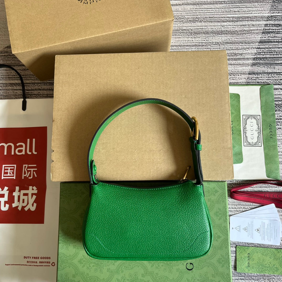 APHRODITE MINI 21 SHOULDER BAG IN EMERALD GREEN CALFSKIN Luxe Carry Bags