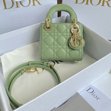 MICRO LADY 12 BAG IN LIGHT GREEN LAMBSKIN Luxe Carry Bags