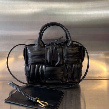 CANDY ARCO TOTE 20 IN BLACK SOFT LAMBSKIN Luxe Carry