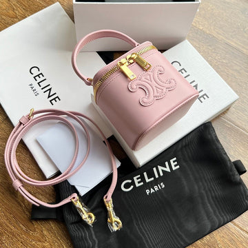 COSMETIC CASE 9 SMOOTH CALFSKIN PINK PASTEL BAG by Luxe Carry
