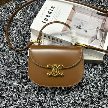 BESACE TRIPHOME 17 CALFSKIN CARAMEL BROWN Luxe Carry