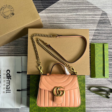 GG MARMONT MINI 21 CLASSIC BAG IN PEACH PINK CALFSKIN Luxe Carry Bags