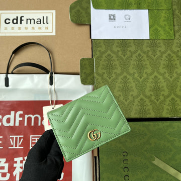 MARMONT QUILTED WALLET 11 IN LIGHT GREEN LAMBSKIN by Luxe Carry