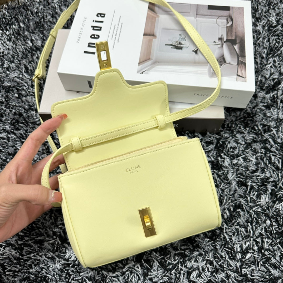 CLASSIC MINI 18 YELLOW PASTEL CALFSKIN Luxe Carry Bags