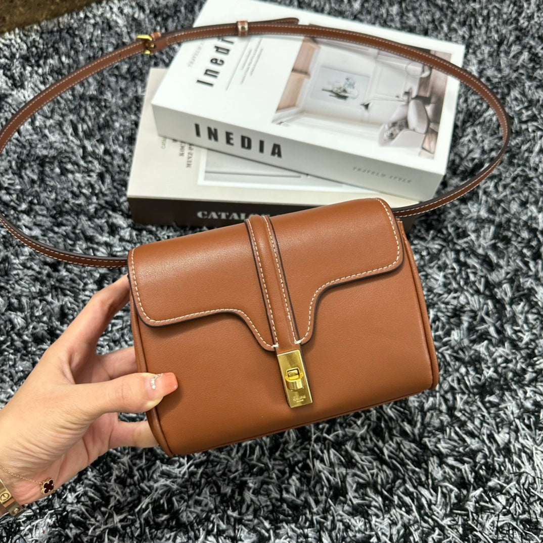 CLASSIC MINI 18 CINNAMON BROWN CALFSKIN by Luxe Carry