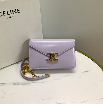 WALLET ON CHAIN MARGO 19 IN LIGHT LILAC SMOOTH CALFSKIN GOLD HARDWARE Luxe Carry