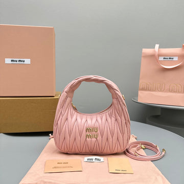 MINI HOBO 20 BAG IN LIGHT PINK SHEEPSKIN By Luxe Carry