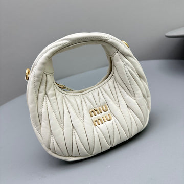MINI HOBO 17 BAG IN WHITE SHEEPSKIN Luxe Carry Bags