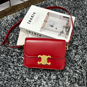 TRIPHOME TEEN 18 CHERRY RED COWHIDE LEATHER Luxe Carry