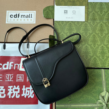 EQUESTRIAN SHOULDER BAG 21 IN BLACK CALFSKIN GOLD HARDWARE Luxe Carry Bags