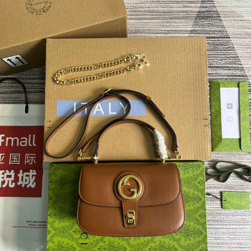 BLONDIE 23 TOP-HANDLE BAG CINNAMON BROWN CALFSKIN Luxe Carry