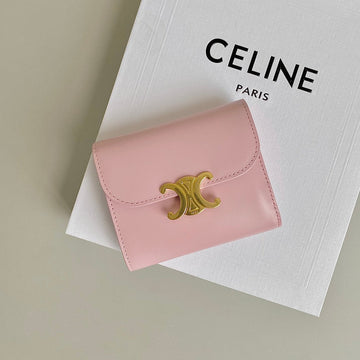 TRIPHOME 10 TRIFOLD WALLET CALFSKIN PINK PASTEL Luxe Carry