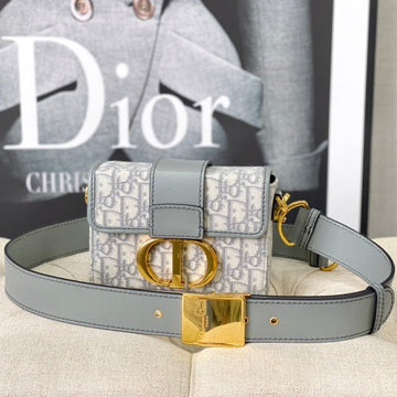 MONTAIGNE 19 HANDBAG IN GREY CALFSKIN Luxe Carry