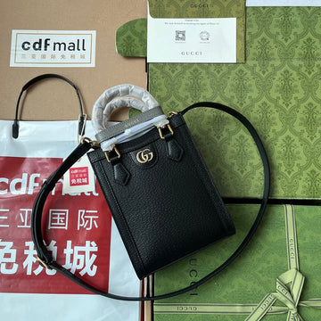 DIANA TOTE BAG 19 IN BLACK LAMBSKIN WITH BAMBOO HANDLE Luxe Carry Bags