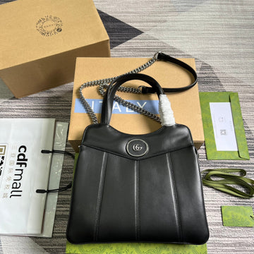 GG SMALL 28 TOTE BAG IN BLACK CALFSKIN by Luxe Carry