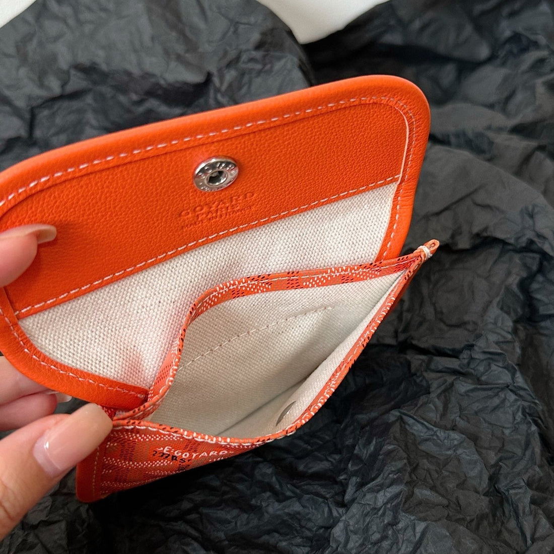 ANJOU MINI BAG 20 IN RED ORANGE GOYARDINE CANVAS AND CALFSKIN Luxe Carry Bags