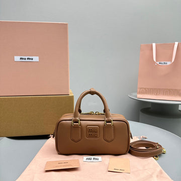 ARCADIE SMALL 22 BAG IN CINNAMON BROWN CALFSKIN Luxe Carry