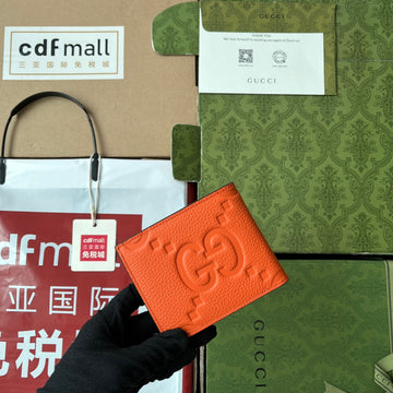 WALLET 11 IN ORANGE EMBOSSED CALFSKIN Luxe Carry