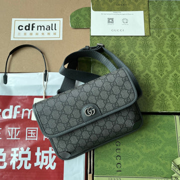 OPHIDIA BELT BAG 24 IN DARK GREY GG CALFSKIN Luxe Carry