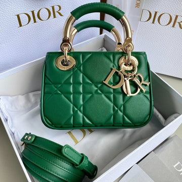 MINI LADY 19 IN FOREST GREEN LAMBSKIN Luxe Carry Bags