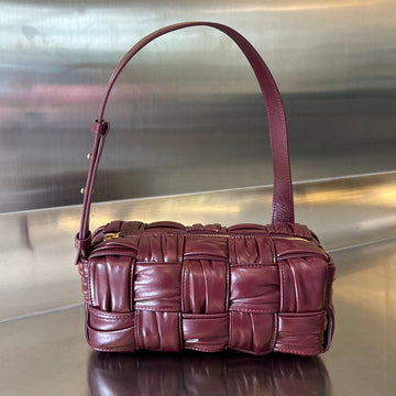 SMALL BRICK CASSETTE 23 IN WINE RED SOFT LAMBSKIN Luxe Carry