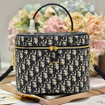 CARO SMALL 24 VANITY CASE IN BLUE MONOGRAM OBLIQUE JACQUARD FABRIC By Luxe Carry