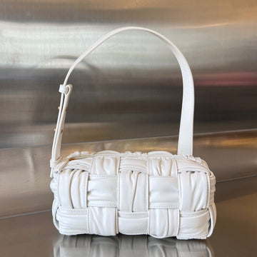 SMALL BRICK CASSETTE 23 IN WHITE SOFT LAMBSKIN Luxe Carry Bags