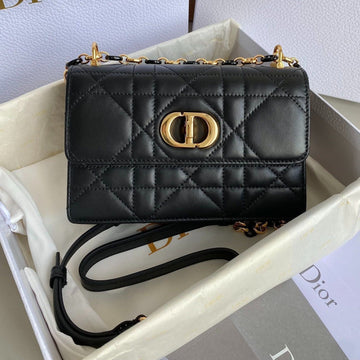 MINI CHAIN BAG 17 IN BLACK CALFSKIN Luxe Carry Bags