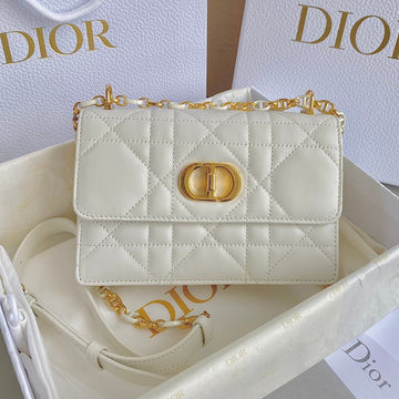 MINI CHAIN BAG 17 IN WHITE CALFSKIN Luxe Carry Bags