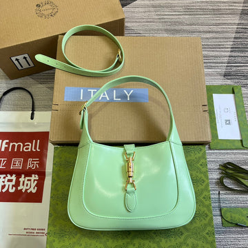 GG JACKIE SMALL 28 SHOULDER BAG IN LIGHT GREEN CALFSKIN Luxe Carry