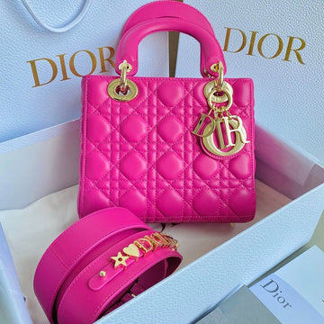 MEDIUM LADY 20 HANDBAG IN HOT PINK LAMBSKIN Luxe Carry Bags