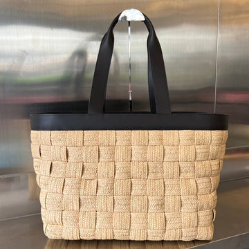 CASSETTE 44 TOTE BEIGE AND BLACK VISCOSE Luxe Carry Bags