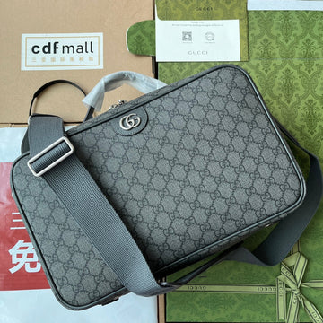 OPHIDIA SHOULDER BAG 36 IN DARK GREY GG CALFSKIN Luxe Carry Bags