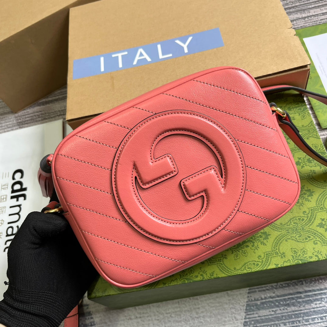 GG BLONDIE SMALL 21 SHOULDER BAG IN DARK PINK CALFSKIN by Luxe Carry