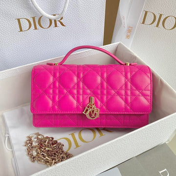 MICRO LADY 12 BAG IN HOT PINK LAMBSKIN By Luxe Carry