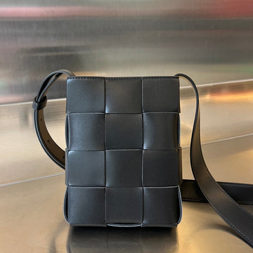 PHONE BAG 18 IN BLACK LAMBSKIN by Luxe Carry