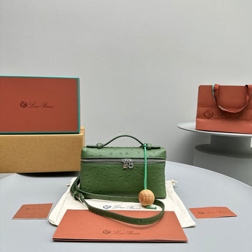 EXTRA POCKET L19 IN JUNGLE GREEN OSTRICH LEATHER by Luxe Carry